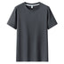 Men Short Sleeved Round Neck Solid Color Clothes - Minihomy