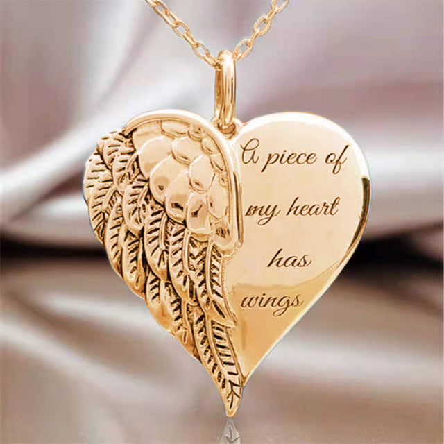 Angel Wings Lettering Necklace - Minihomy