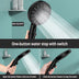 Five-speed Adjustment One-button Water-stop All-black Shower Head - Minihomy