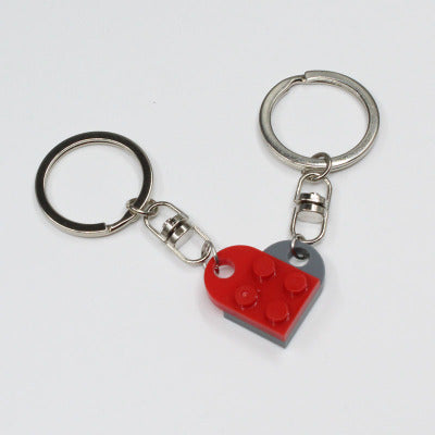 Heart Key Chain Valentines Day Gift Blocks Can Split Key Link Couples