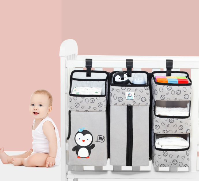 Baby Crib Hanging Bag Bed Storage Bag Multifunctional