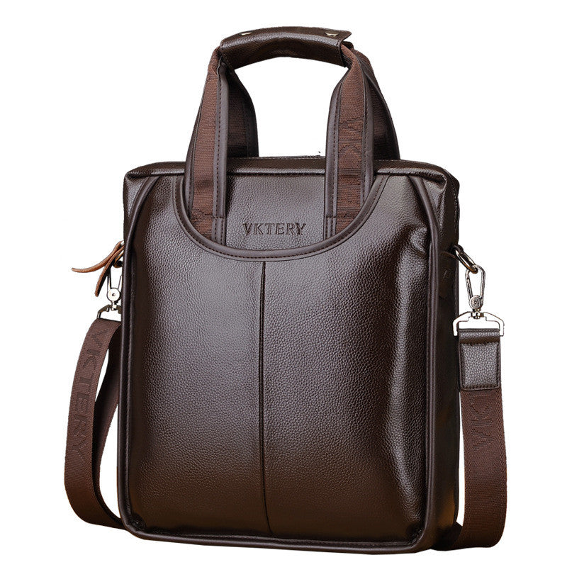 Men's Bag Shoulder Messenger Vertical Portable Briefcase