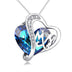 Mom Pendant Necklace Blue Heart Crystal Jewelry for Mom Grandma