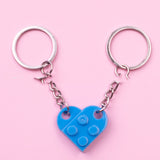 Heart Key Chain Valentines Day Gift Blocks Can Split Key Link Couples