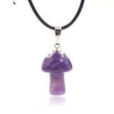 Natural Crystal Mini Small Mushroom Pendant Necklace - Minihomy