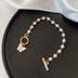 Gold Color Charm Chain Bracelets For Women Pearl Butterfly Alloy Bangle Bracelets - Minihomy