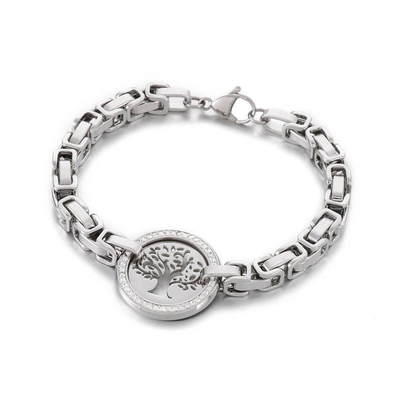 Titanium Diamond Hollow Tree Of Life Ladies Fashion Bracelet