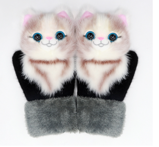 Cartoon Animal Autumn And Winter Warm Mittens - Minihomy