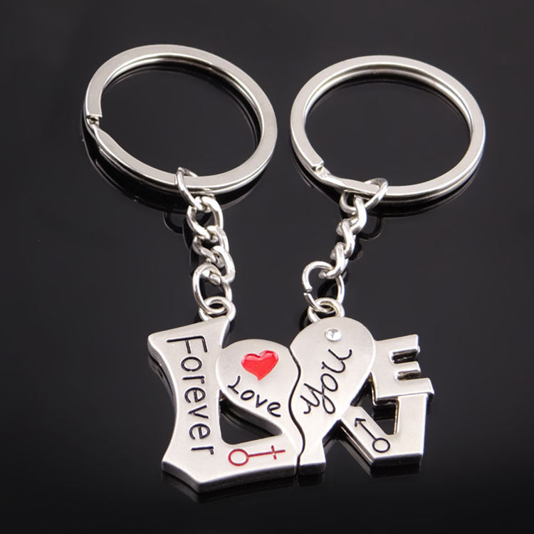 Metal Keychain Valentine's Day Gift Small Gift Creative Love Letter Couple Keychain - Minihomy