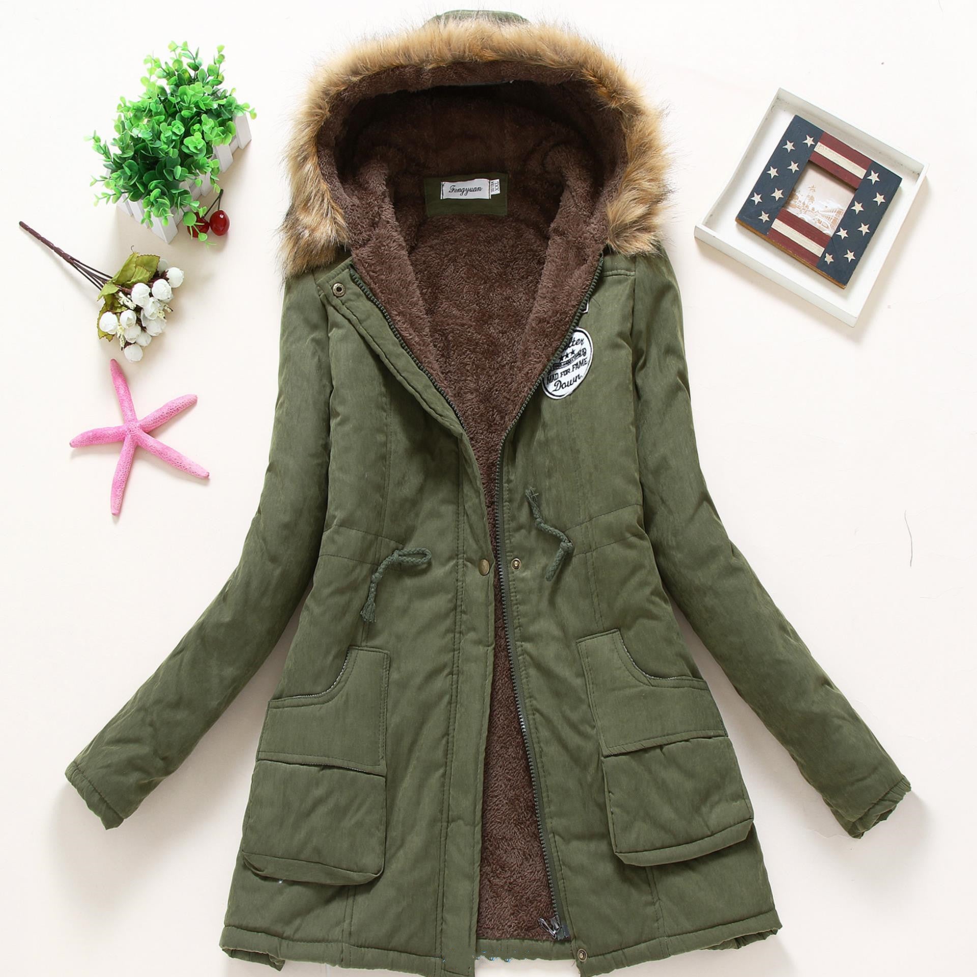 Hooded Winter Jacket Women Warm Coats Ladies Tops - Minihomy