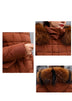 Large fur collar belt winter loose and thick down padded jacket - Minihomy