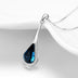 Sterling Silver Teardrop Water Drop Necklace Embellished with Crystals from Austria, Fine Anniversary Birthday Jewelry Gifts for Women