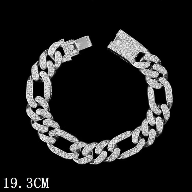 12mm Iced Out Cuban Link Chain Bracelet