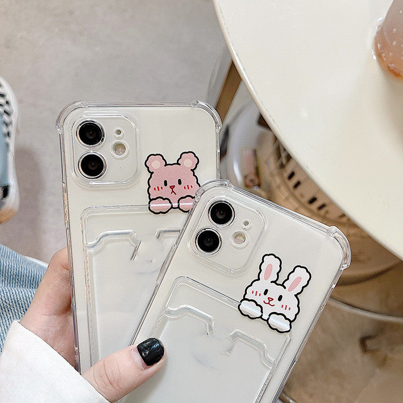 Cartoon Transparent Card Phone Case