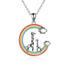 Giraffe Necklace Cute Rainbow Color Dripping Oil Pendant 925 Sterling Silver Giraffe Gifts for Women Girl Mother Birthday Anniversary - Minihomy