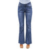 High-waist Stretch Distressed And Thin Wide-leg Pants - Minihomy