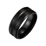 Men's Stainless Steel Fluted Frosted Ring - Minihomy