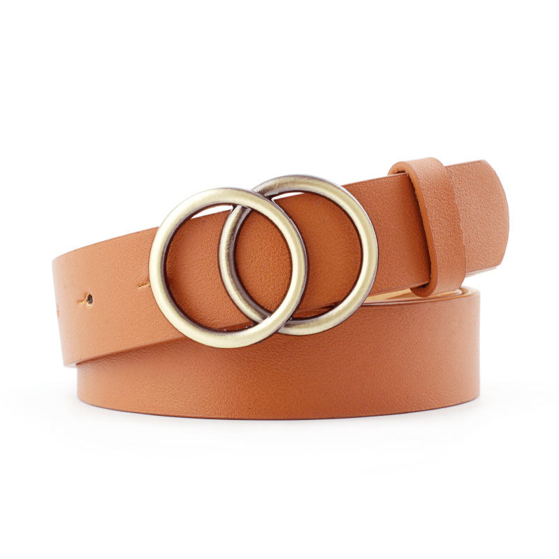 Cross-border Round Buckle Belt Women