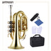 ammoon Professional Pocket Trumpet Tone Flat B Bb Brass Wind Instrument with Mouthpiece Gloves Cloth Brush Grease Hard Case - Minihomy