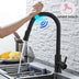 Kitchen Faucet Pull Out Brushed Nickle Sensor Smart Induction Mixed Tap Touch Control - Minihomy