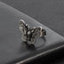 Vintage Punk Butterfly Skull Ring Open Adjustable Strange Ghost Gothic Insect Ring For Women