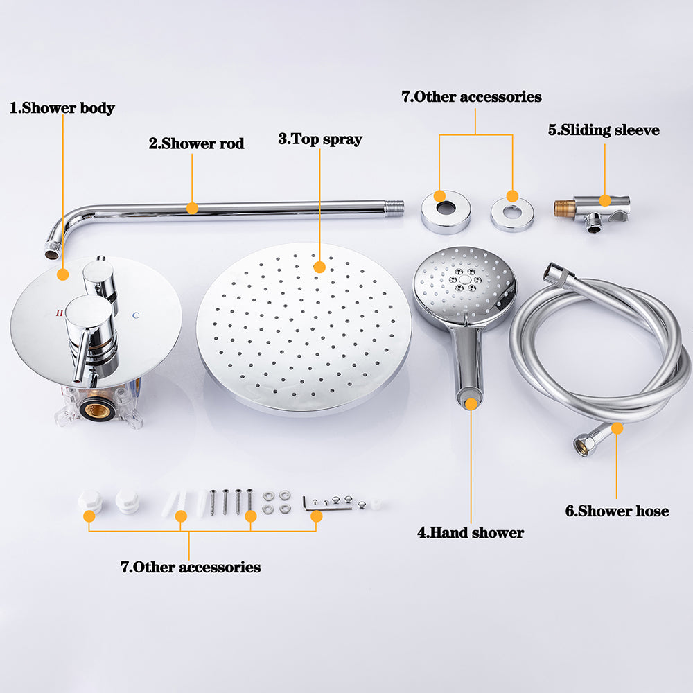 DQOK Thermostatic Shower Faucet Chrome  Bathroom  Shower Mixer Set Waterfall Rain Shower System Bathtub Faucet Taps