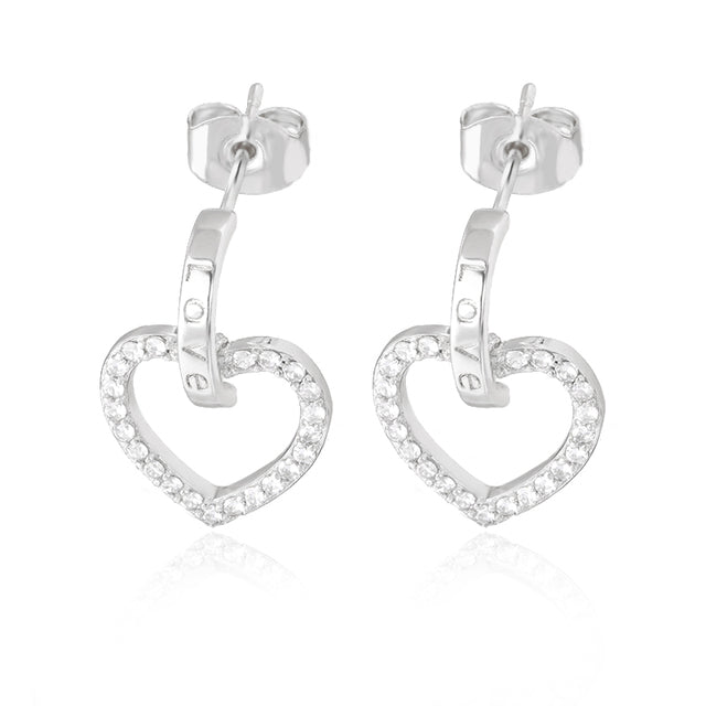 Simple Heart Drop Earrings For Women Stainless Steel Brand Fashion Ear Cuff Piercing Dangle Earring Jewelry Gifts Bijoux Femme