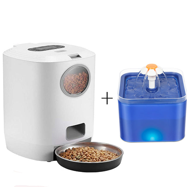 Smart Automatic Dog Cat Feeder 4.5 Liters Dry Food Dispenser Plus 2L Water Feeder Suitable For Small And Medium Pet Smart Feeder