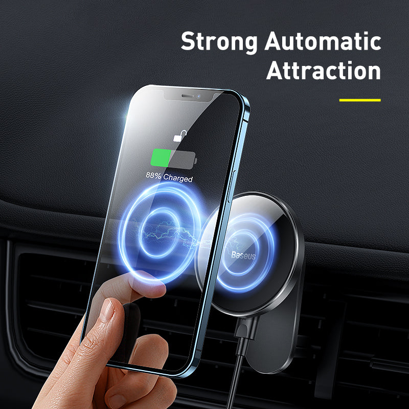 Baseus Magnetic Car Phone Holder Wireless Charger for iPhone 13 iPhone 12 Pro Max Wireless Charging Car Charger Phone Holder