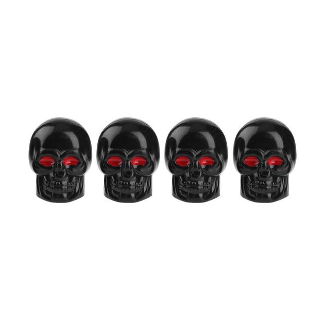 4pcs Universal Black Skull Car Auto Wheel Tire Tyre Valve Stem Caps Dust Covers - Minihomy