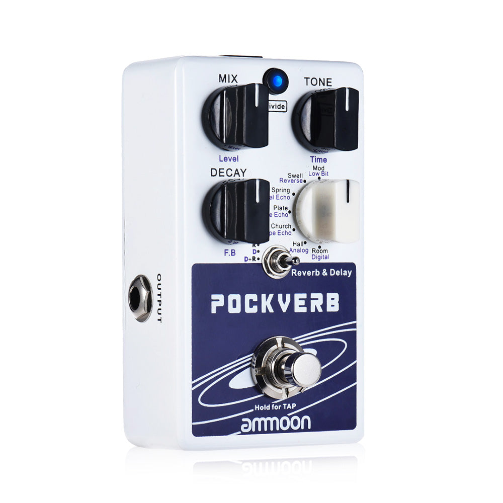 ammoon POCKVERB Guitar Pedal 7 Effects Chorus Simulator Guitar Effect Pedal Guitar Accessories - Minihomy