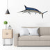 Wrought Iron Shark Pendant Metal Wall Mural Home Living Room Background Ornament