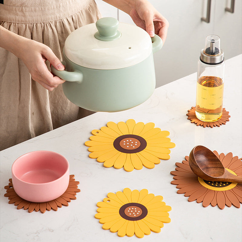 Sunflowers Silicone Coaster Plant Coffee Table Mats